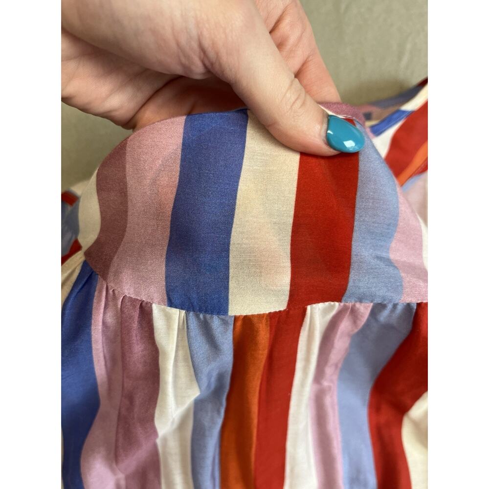 Xirena Eva Sleeveless Dress Women's Small Multicolor Stripe Soft Pockets Midi - Picture 7 of 11